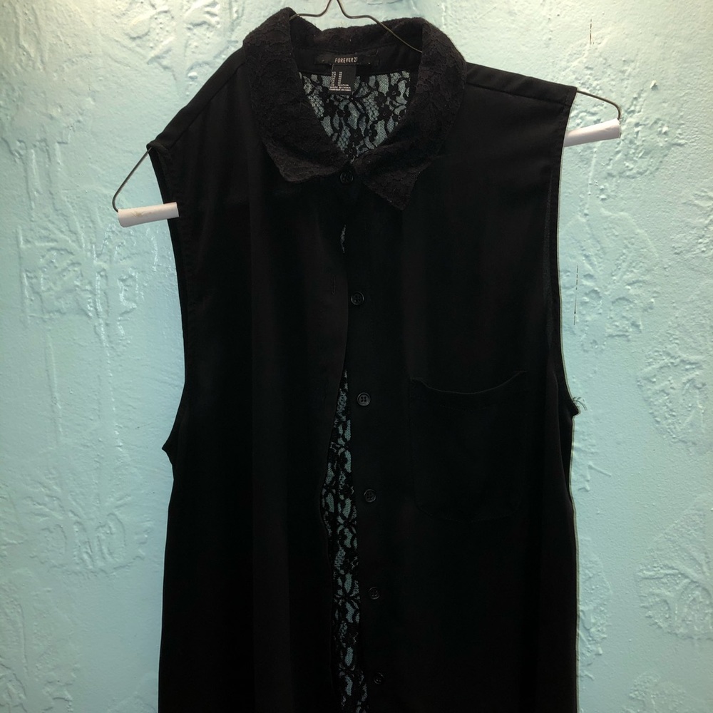 Black button up with lace back